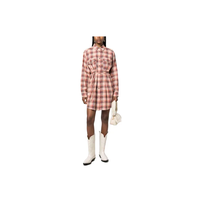 ISABEL MARANT ETOILE Long Sleeved Dress Women's Light Orange-1