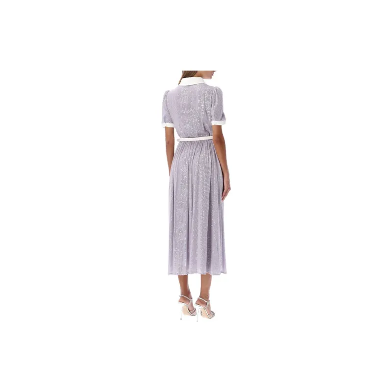 Self-portrait Short-Sleeved Dresses Women's Light Lavender-3