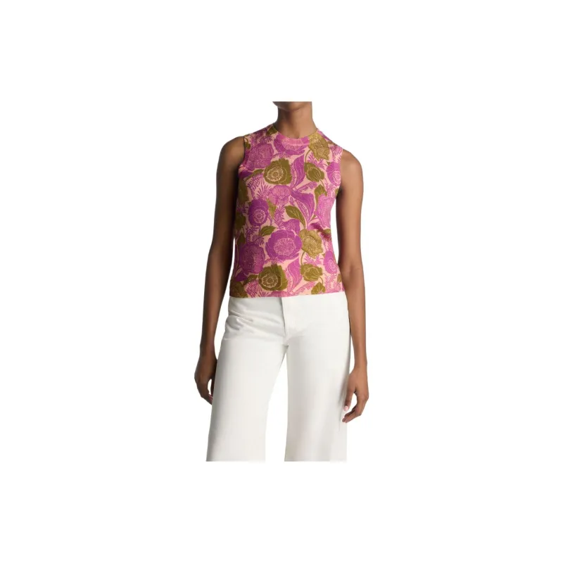 St. John Floral-print Organic Wool Vest-3