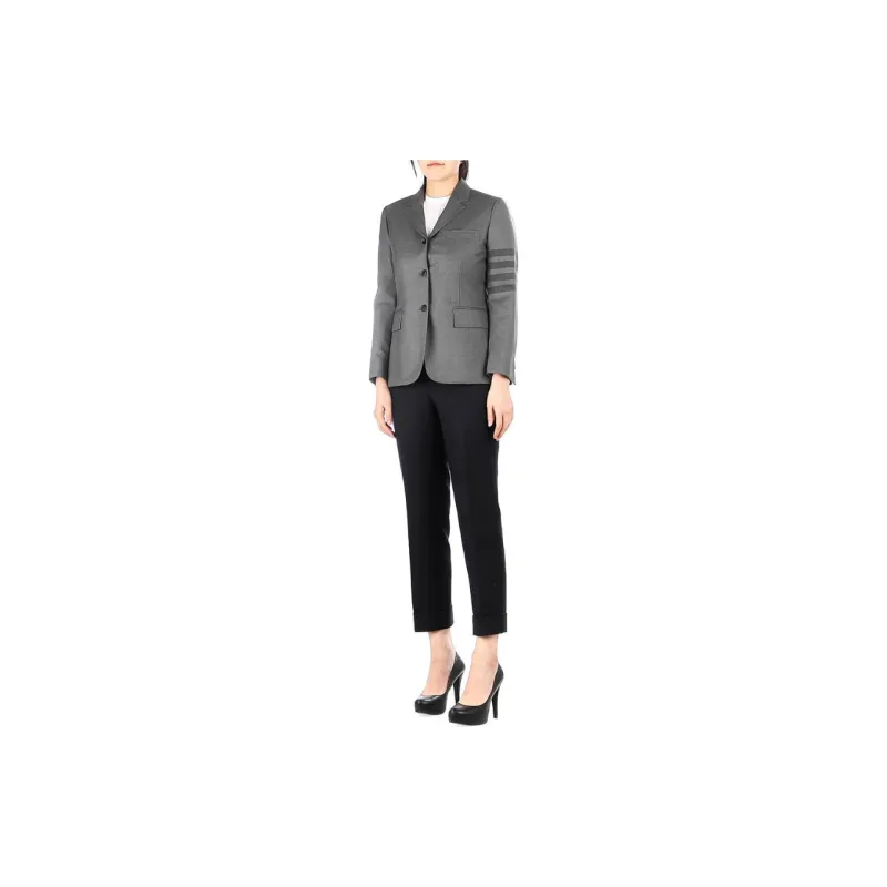 THOM BROWNE High Waisted Straight Leg Pants-2