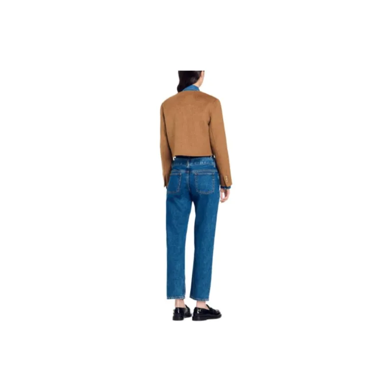 Sandro Collarless Felted Cropped Jacket-1