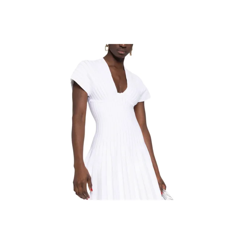 BALMAIN Pleated Mesh Mini Dress-5