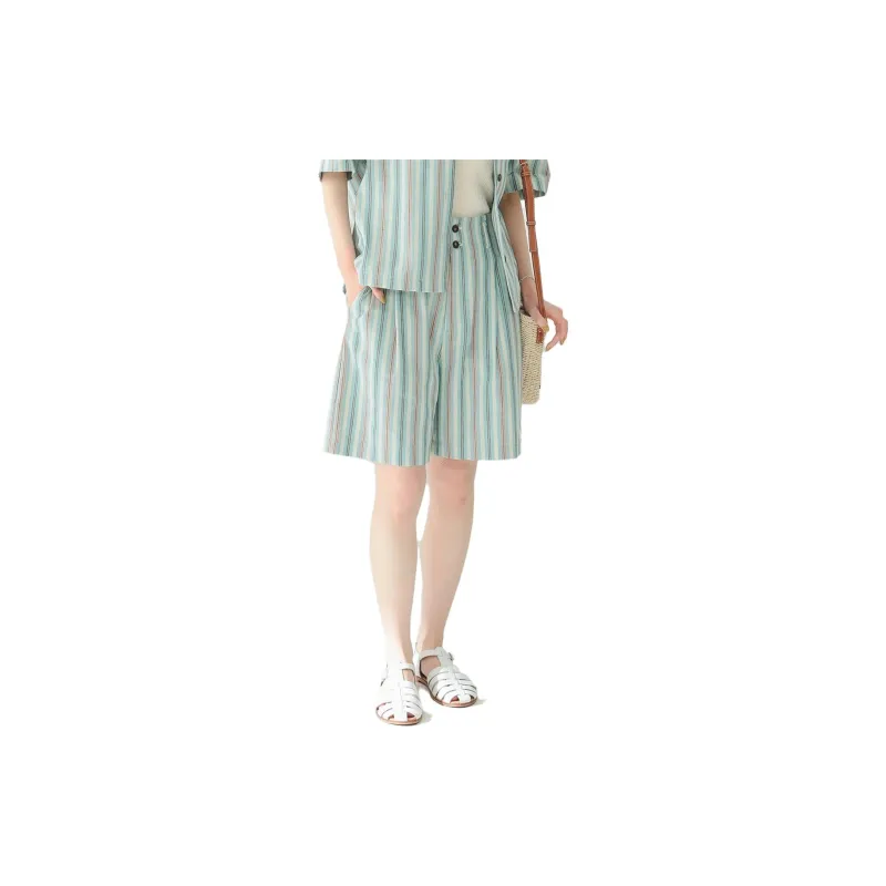 Beams Casual Shorts Women's Sky Blue-2