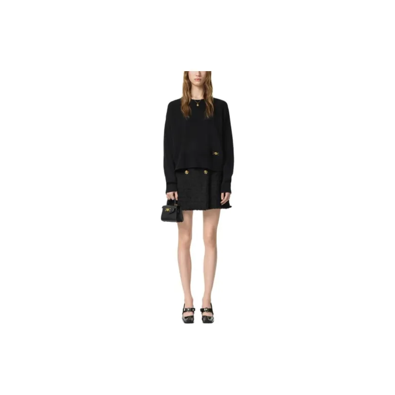 VERSACE Logo Plaque Crewneck Jumper-1