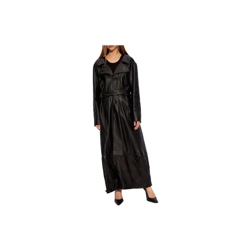Balenciaga Leather Jacket Regular Fit Women's Black-1