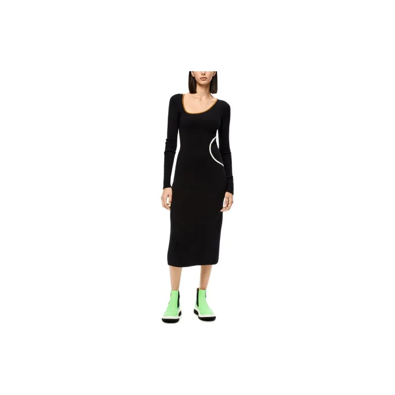 LOEWE SS22 Long Sleeved Dresses Women's Black-1
