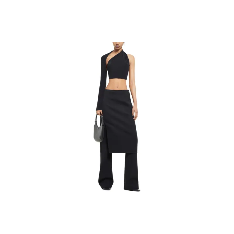 COURREGES Oblique Tailored Midi Skirt-1