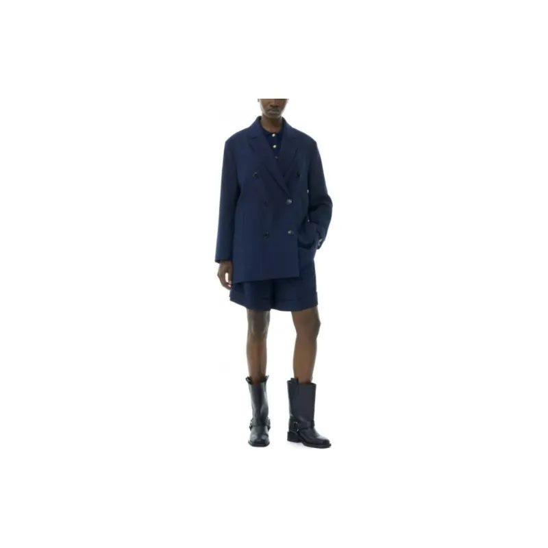 GANNI Double-Breasted Oversized Blazer-1