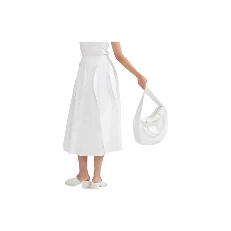 BLUEerror Casual Long Skirts Women's White-6