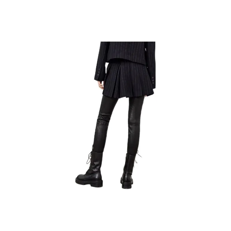 MOCO Casual Short Skirts Women's Black White Stripes-3