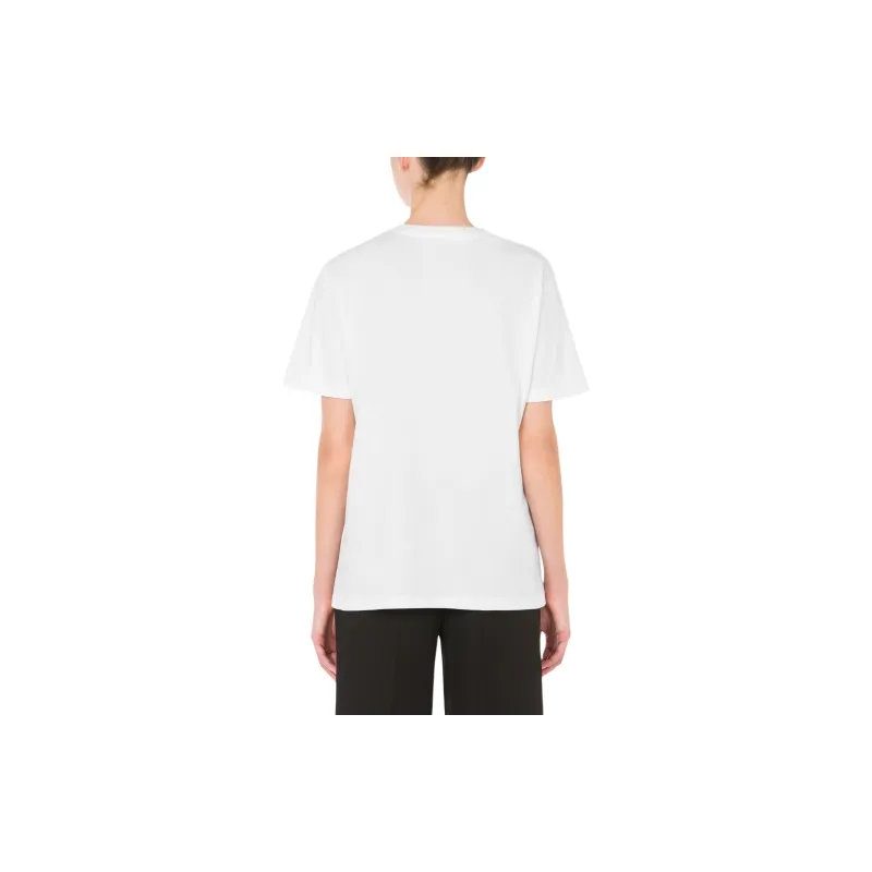 MOSCHINO Logo Embroidered Crewneck T Shirt-2