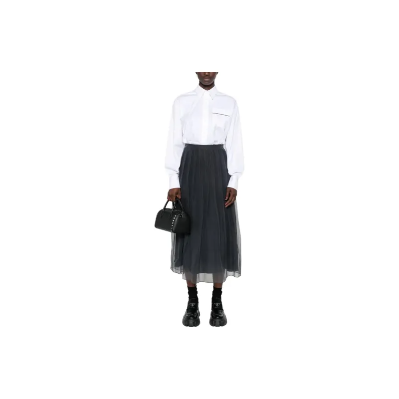 Brunello Cucinelli Organza Plated Midi Skirt-1