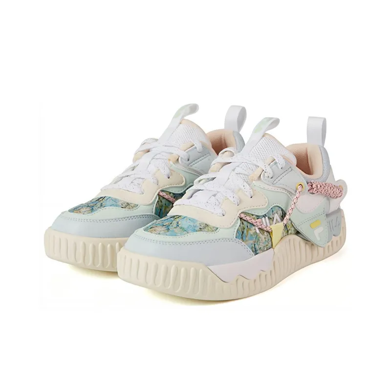 FILA KIDS Van Gogh Museum 2.0 Low Top Kids' Skateboarding Shoes Cyan White Unisex-2