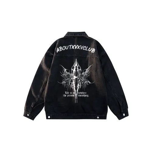 Xvxv Denim Jackets Unisex Distressed White/Black