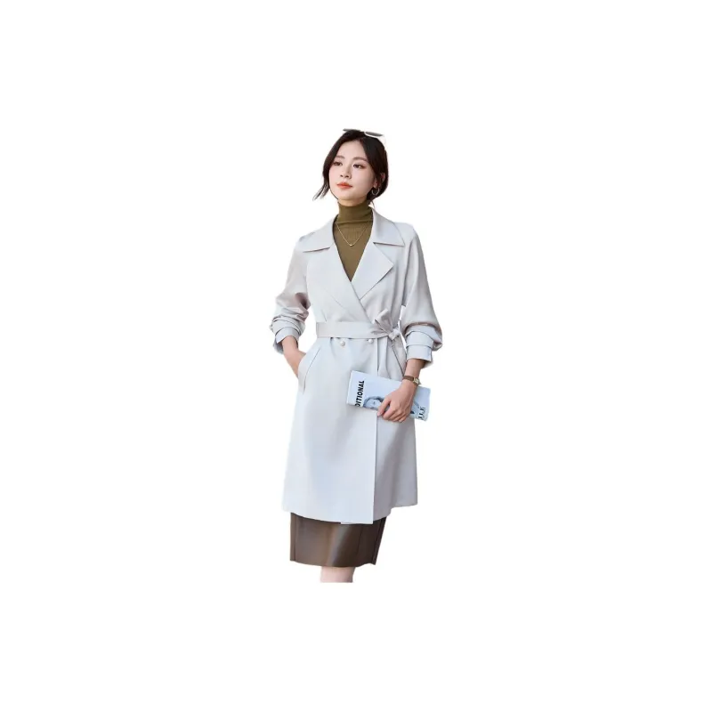 Yi Mengyuan Mid Length Trench Coat Women's-5