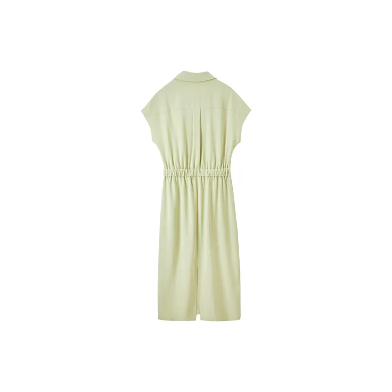 SENTUBILA Short Sleeved Dresses Women's Light Green-4