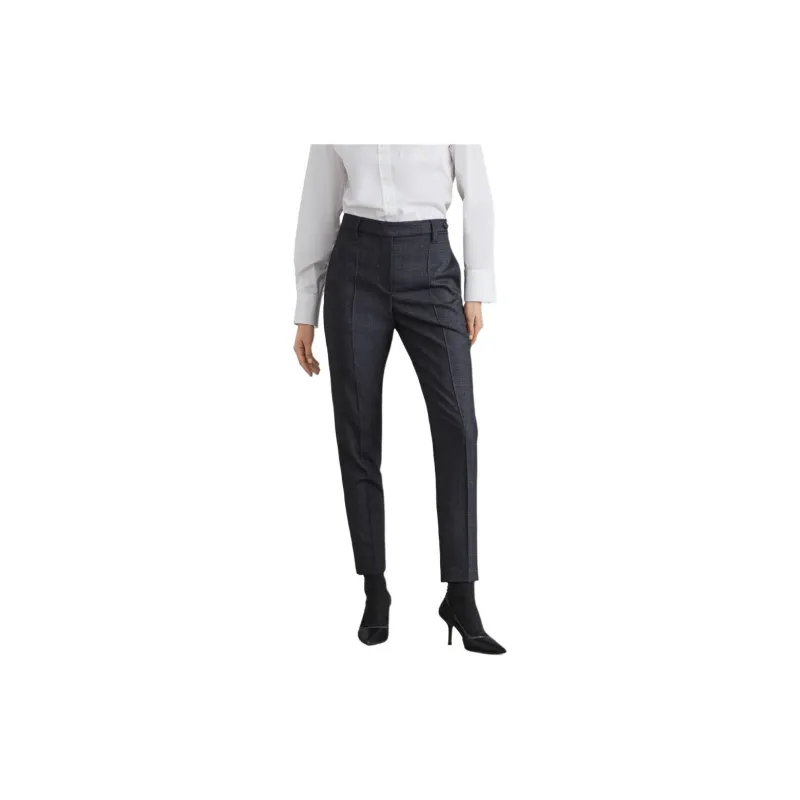 Brunello Cucinelli Pressed Crease Cropped Trousers-2