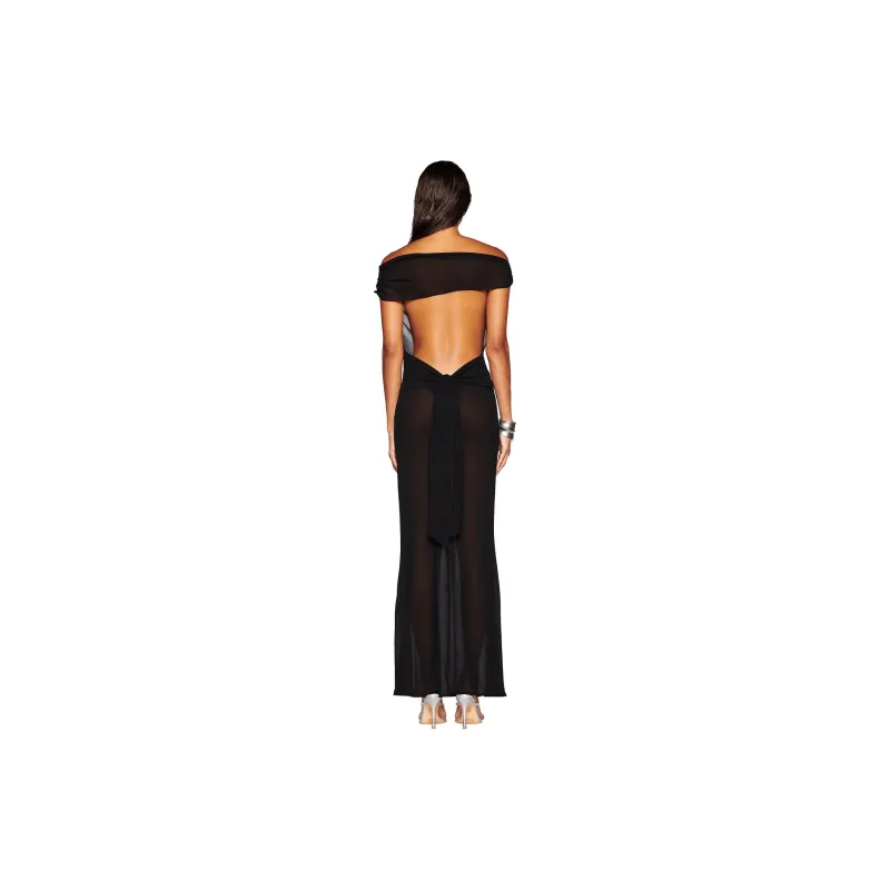 I.AM.GIA KAHLO MAXI DRESS Short-Sleeved Dresses Women's Black-3
