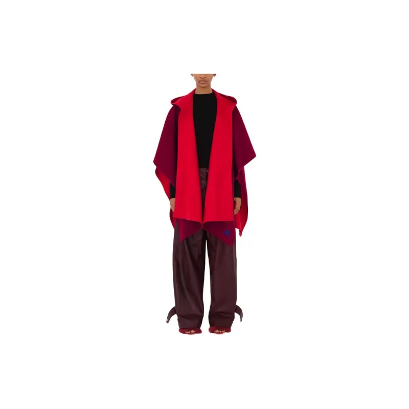 Burberry Cloaks Women's Raspberry Red-2