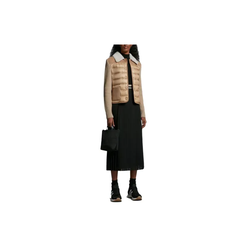 Moncler Pleated Maxi Skirt Casual Long Skirt Women's Black-2