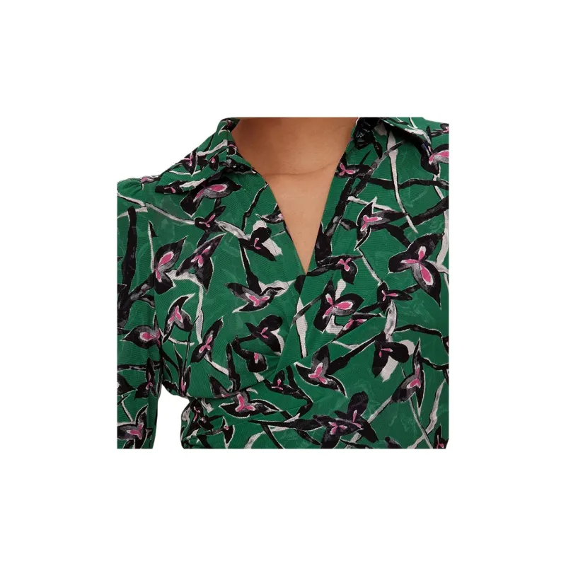 DVF Tash All-Over Patterned V-Neck Dress-6