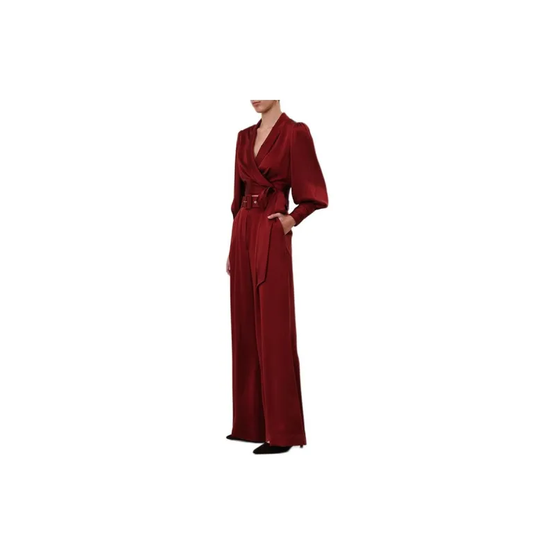Zimmermann Wrap Front Tied Satin Blouse-3