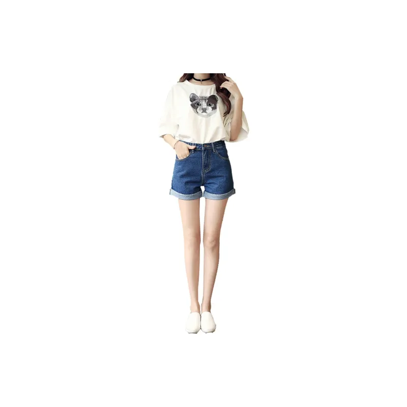 Concubine Zhu Denim Shorts Women's White-7