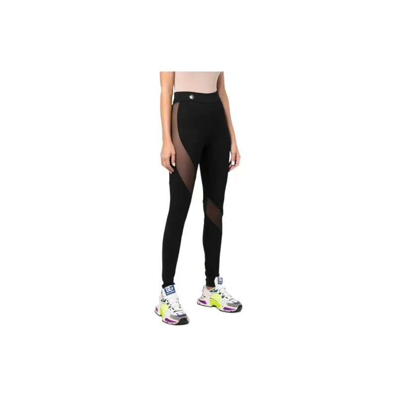 PHILIPP PLEIN Logo plaque High waist Leggings-2