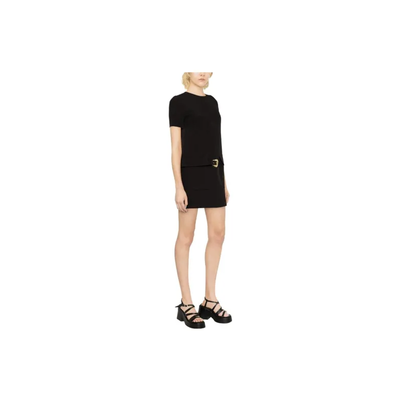 VERSACE JEANS COUTURE Short Sleeved Dress Women's Black-4