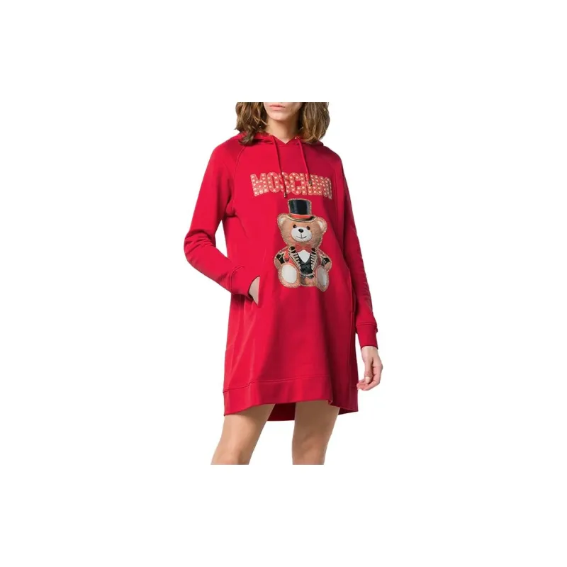 MOSCHINO Long Sleeved Dresses Women's Red-2