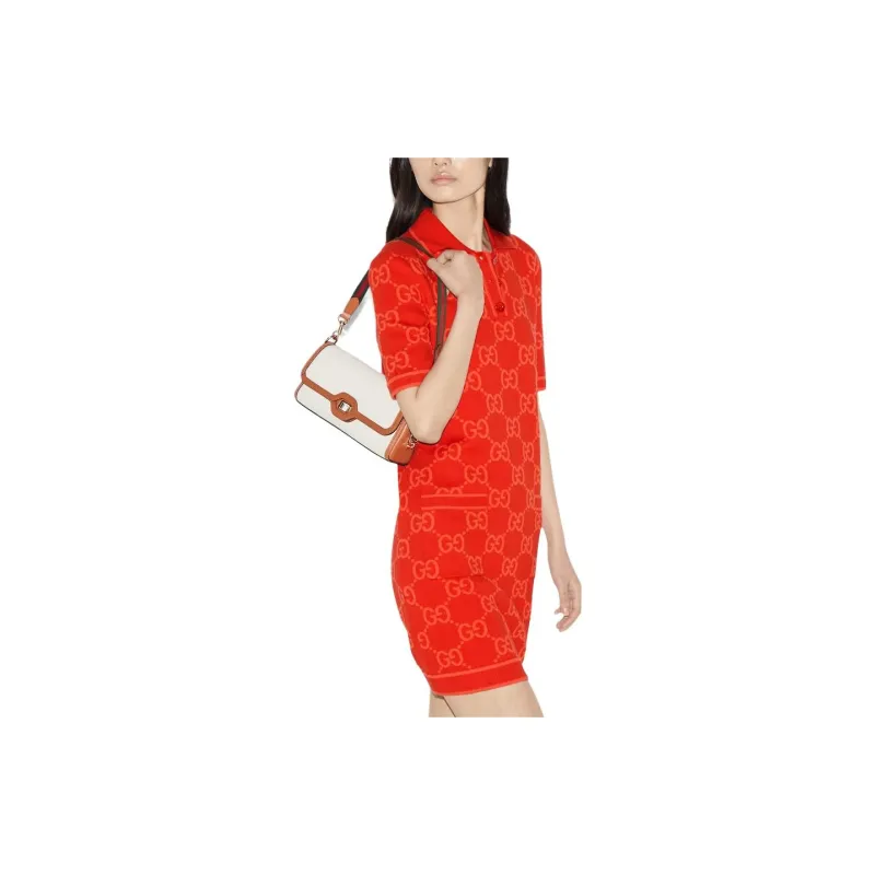 GUCCI GG Polo Dress Short-Sleeved Dresses Women's Red-2