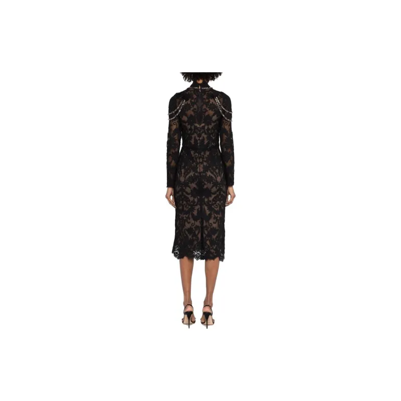Marchesa Crystal embellished Midi Dress-1