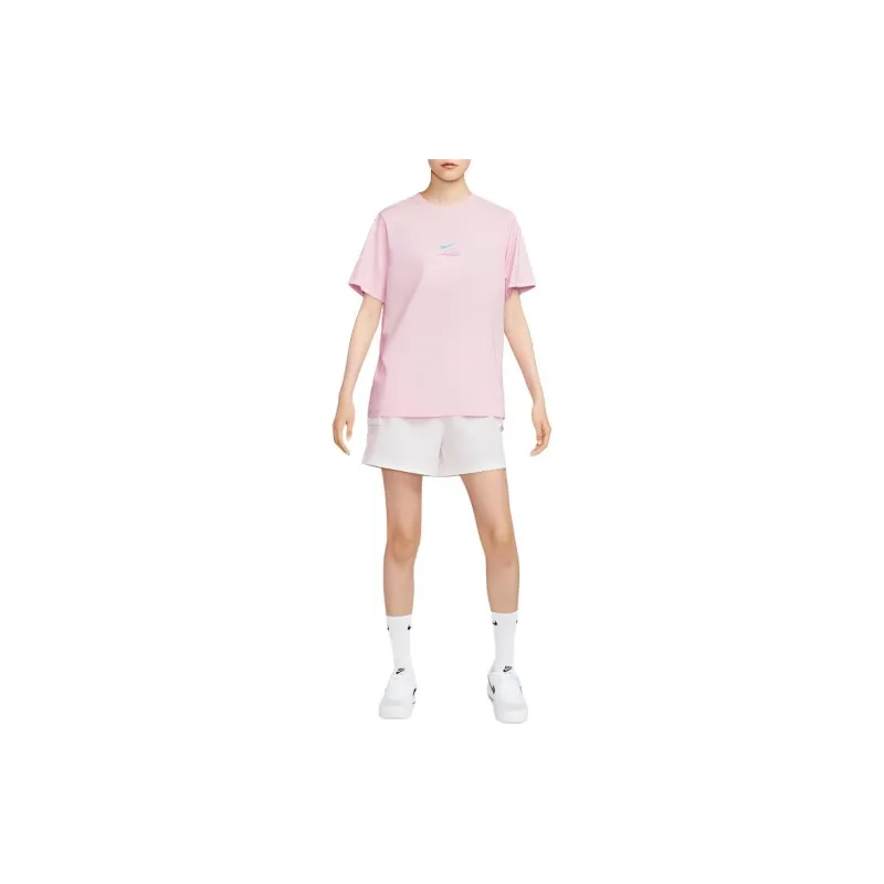 Nike Sportswear Essential Women's Loose Fit Cotton T-Shirt Pink-1