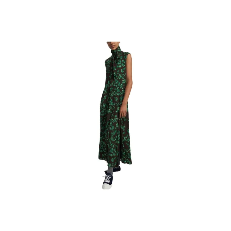 THEORY Sleeveless Dresses Women's Green-3