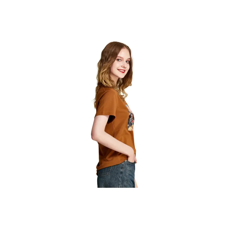 HAVVA Regular T Shirt Women's Caramel-3