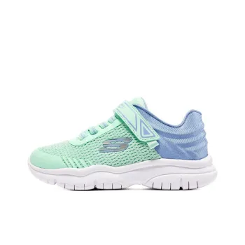 Skechers Flex Blast Anti Kick Cushioning Slip Resistant Kids Lifestyle Shoes Green Blue Teenagers