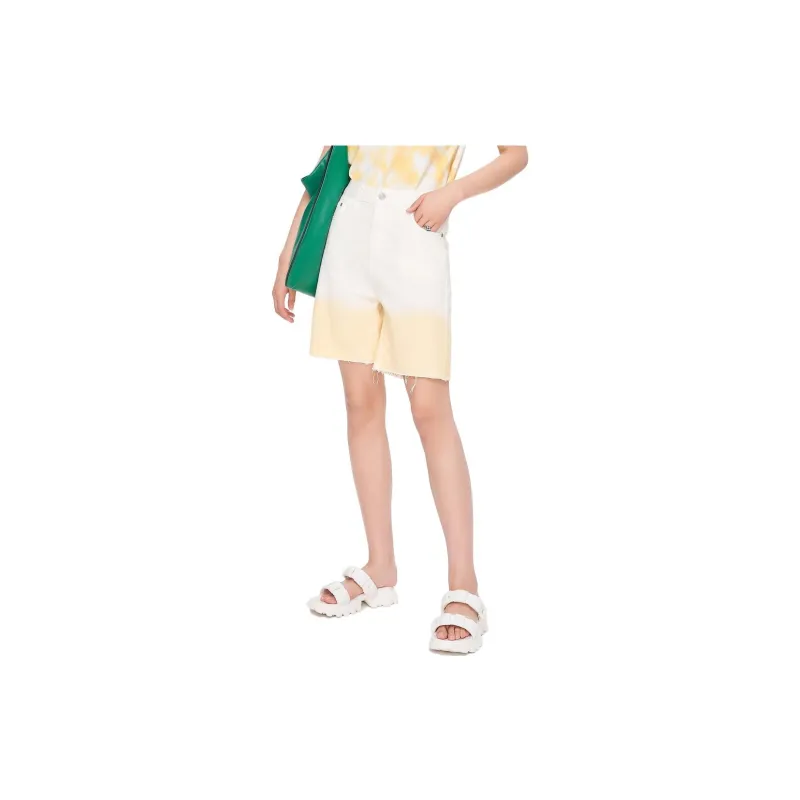 XII BASKET Denim Shorts Women's White-3