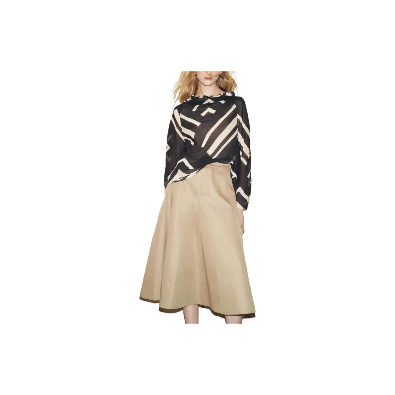 ZARA ZW Series Casual Long Skirts Women's Yellow-2