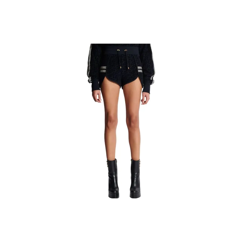 BALMAIN Monogram pattern Mini Shorts-3
