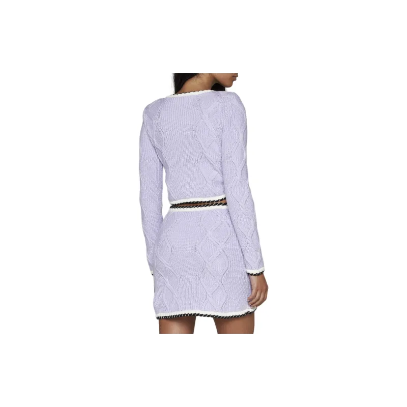 Self portrait Casual Short Skirts Women's Purple-3