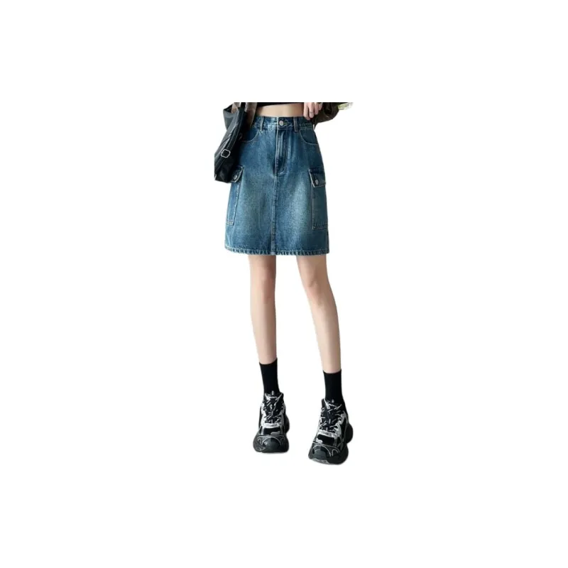 SITOL Denim Short Skirts Women's Blue-1