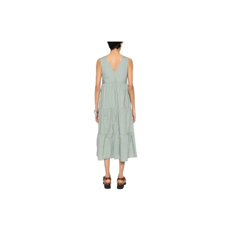 WOOLRICH SS24 Sleeveless Dress Women's Sage Green-2
