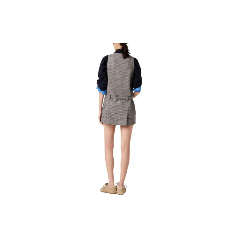 MIU MIU Sleeveless Dress Women's Slate Gray-2