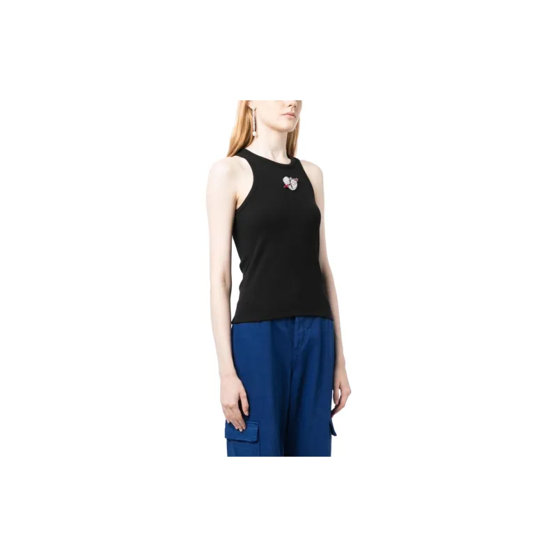MSGM Ribbed Heart embellished Top-1