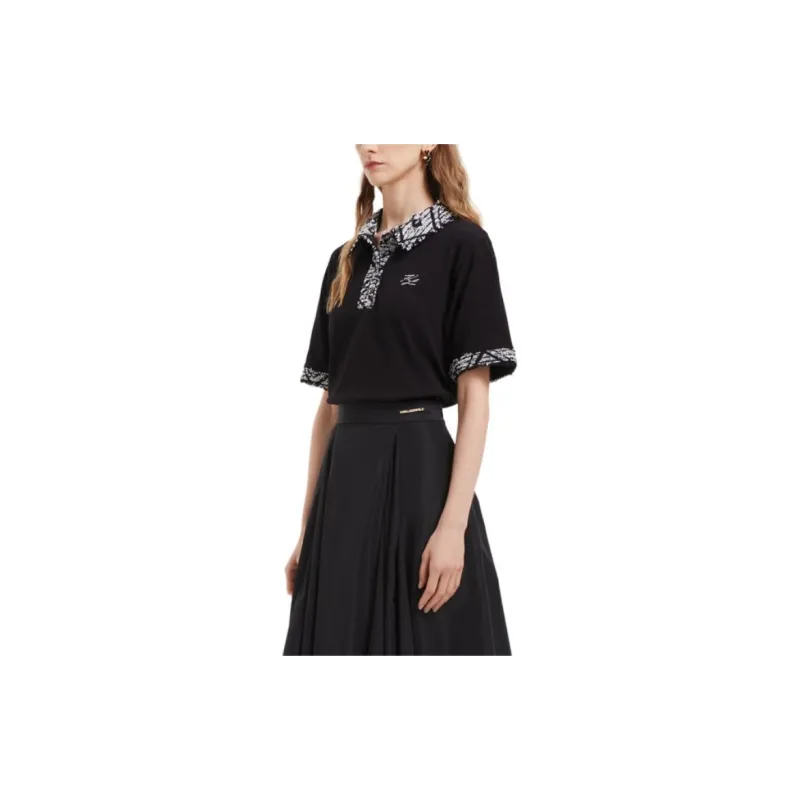 KARL LAGERFELD Polo Shirt Women's Black-4