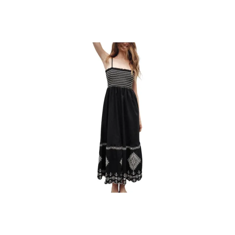 ZARA Slip Dresses Women's Black/White-2