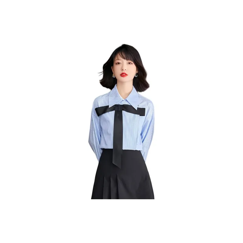 La Chapelle Shirt Women's Blue Stripes-2