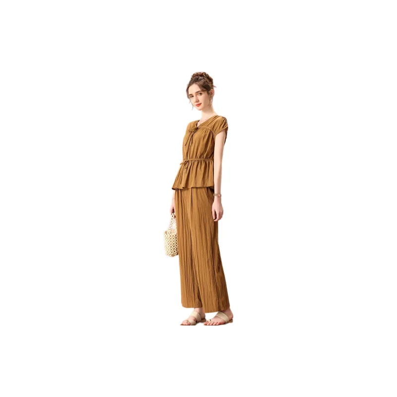 FENHONGMALI SS24 Casual Suit Women's Coffee-2