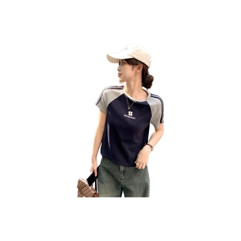 Tonlion T Shirt Women's Navy Blue-5
