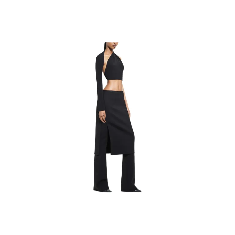 COURREGES Oblique Tailored Midi Skirt-3